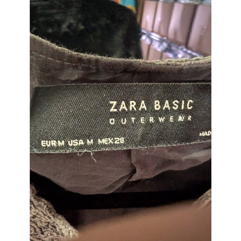 Zara Basix Black Bolero Jacket Embroider Women's Medium - Picture 3 of 5